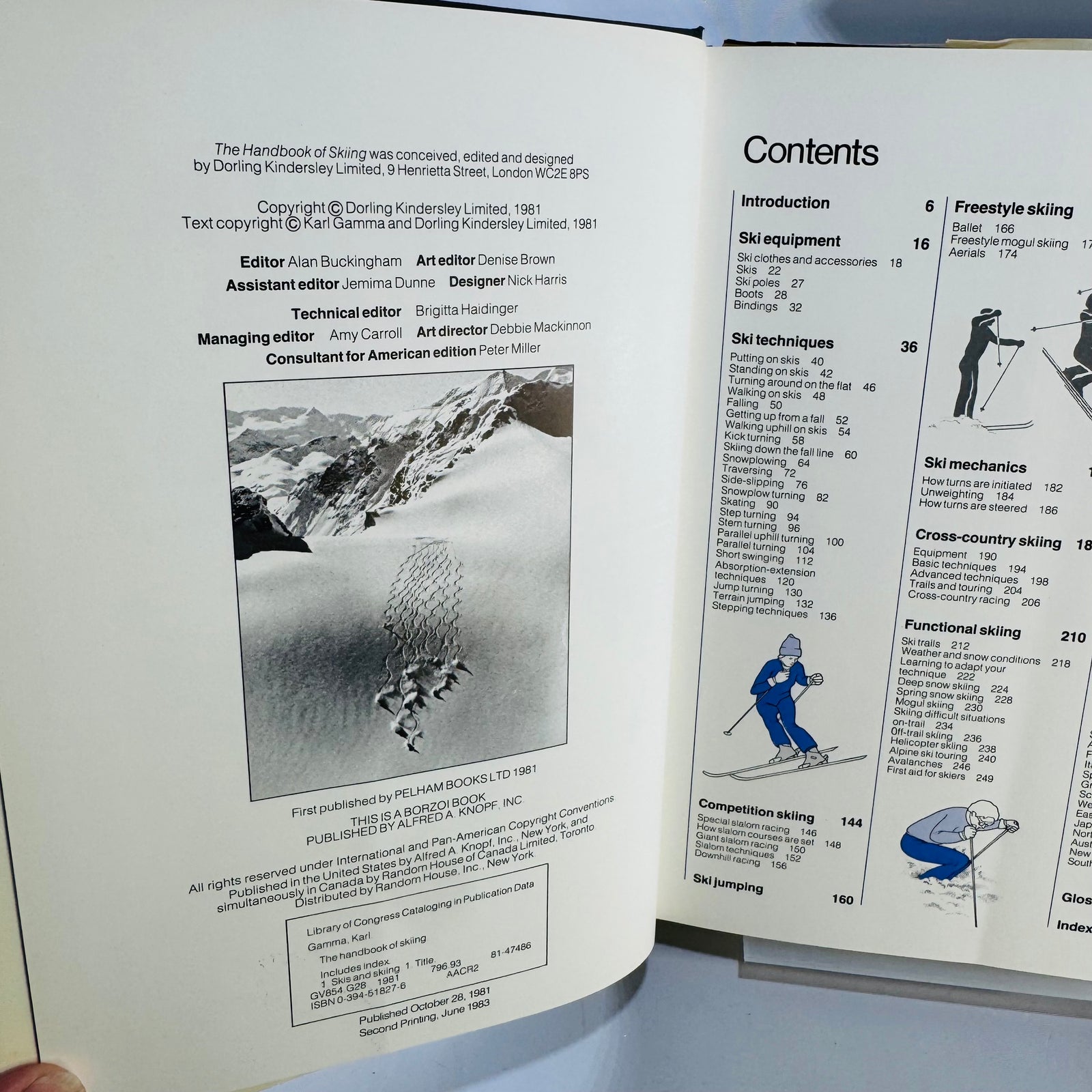 The Handbook of Skiing Karl Gamma 1983 Hardcover Illustrated Ski Technique Guide