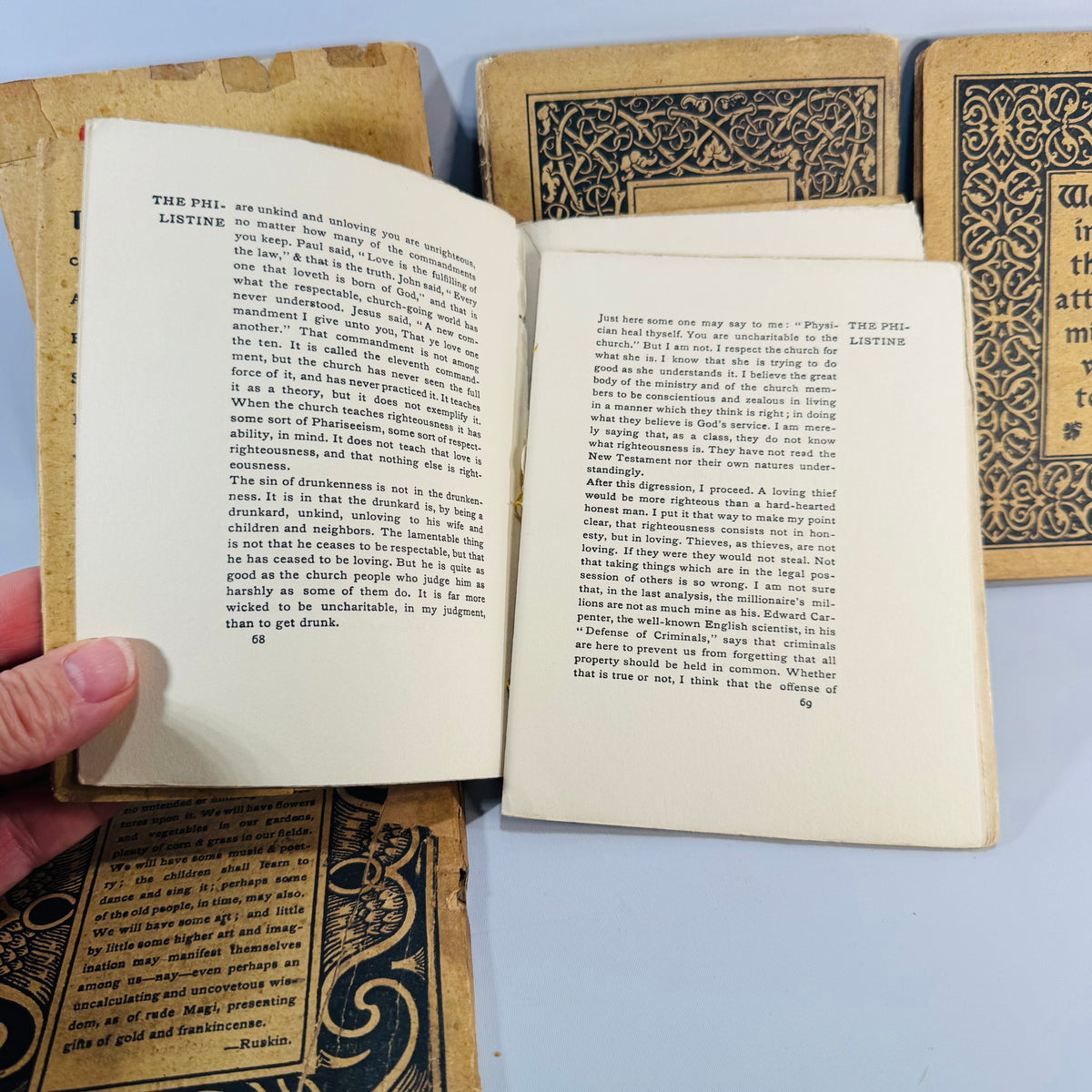 Antique Roycroft Little Magazine Bundle — The Philistine A Periodical of Protest (1899–1902) — Elbert Hubbard | 5 Issue Lot, Literary Satire & Social Commentary