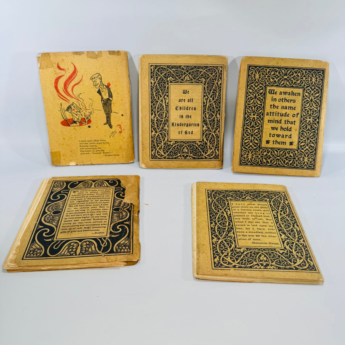 Antique Roycroft Little Magazine Bundle — The Philistine A Periodical of Protest (1899–1902) — Elbert Hubbard | 5 Issue Lot, Literary Satire & Social Commentary