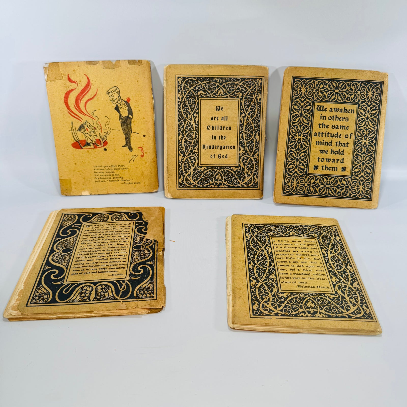Antique Roycroft Little Magazine Bundle — The Philistine A Periodical of Protest (1899–1902) — Elbert Hubbard | 5 Issue Lot, Literary Satire & Social Commentary