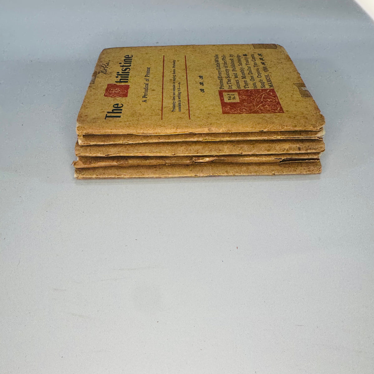 Antique Roycroft Little Magazine Bundle — The Philistine A Periodical of Protest (1899–1902) — Elbert Hubbard | 5 Issue Lot, Literary Satire & Social Commentary