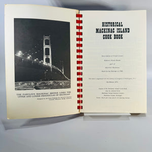 Vintage Michigan Community Cookbook — Historical Mackinac Island Cook Book (5th Edition 1975) — Mackinac Island Medical Center | Red Comb Binding, Regional Cooking, Community Cookbooks