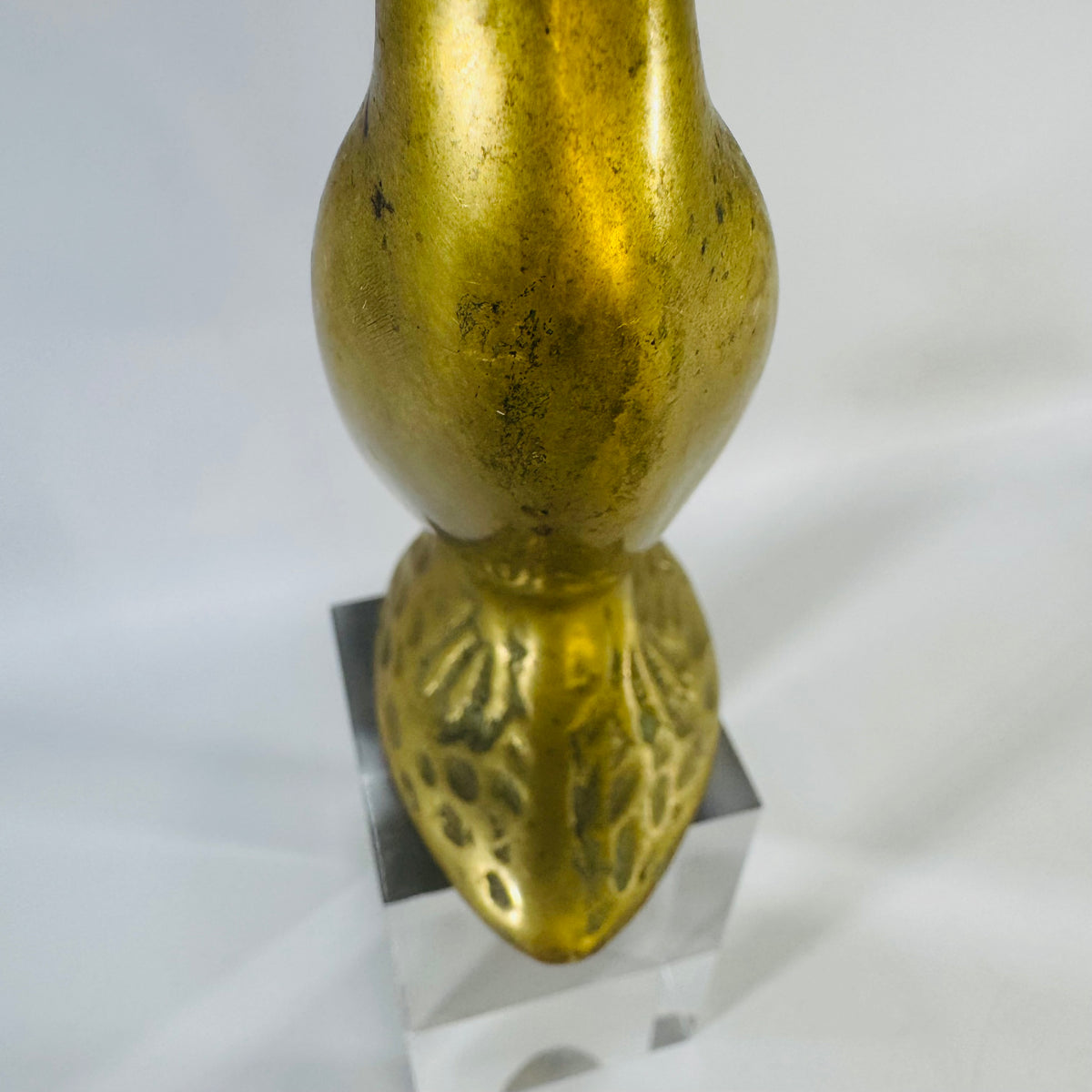 Vintage Brass Swan Figurine 8 Inch  Cast Bird Statue Hollywood Regency Decor