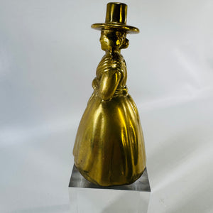 Vintage Brass Welsh Lady Bell 4 Inch Figural Table Bell Traditional Costume