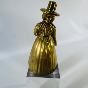 Vintage Brass Welsh Lady Bell 4 Inch Figural Table Bell Traditional Costume
