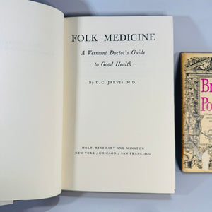 Vintage Remedies & Folk Medicine Book Bundle (3) — Jarvis Folk Medicine (1958) + Rickards Brews and Potions (Hugh Evelyn, London) + Cullen/Gross Manual of Medical Emergencies (1950 reprint) | Occult Folklore + Medical History