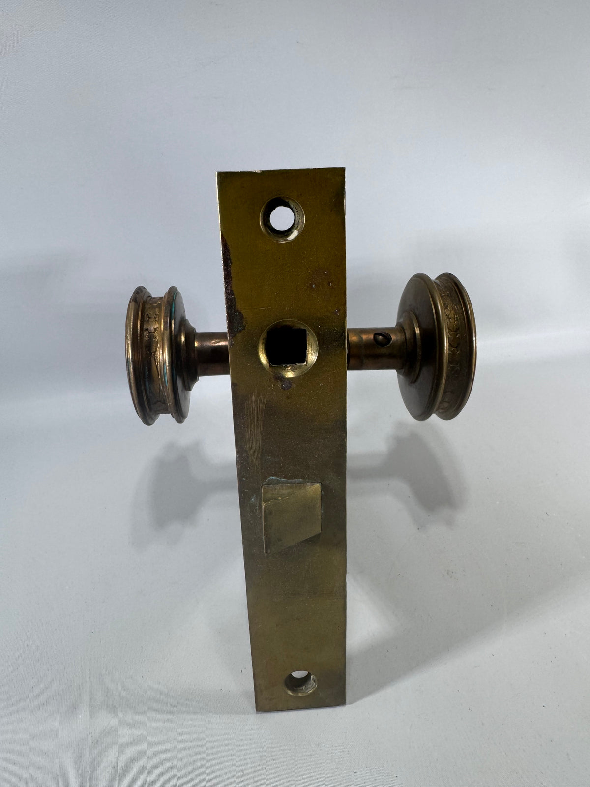 Antique Norwalk Mortise Lock Set with Ornate Brass Door Knobs Victorian Door Hardware