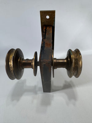 Antique Norwalk Mortise Lock Set with Ornate Brass Door Knobs Victorian Door Hardware