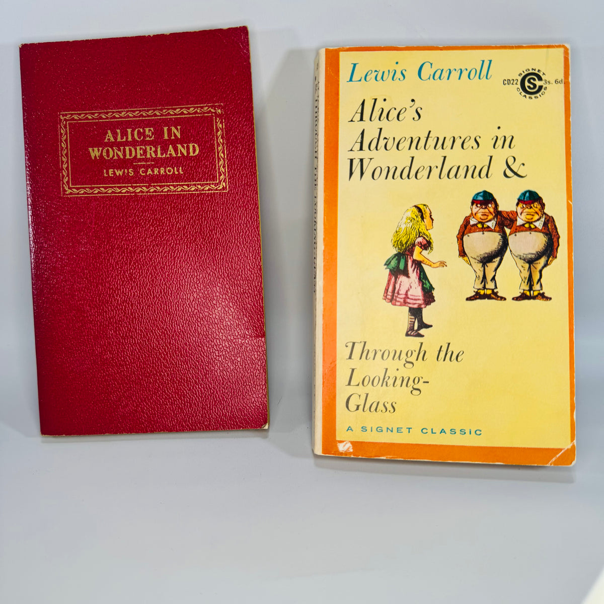 Classic Fantasy Literature — Vintage Alice in Wonderland 2-Book Paperback Set (Mid-Century) — Lewis Carroll | Tenniel Illustrations, Classic Fantasy Literature