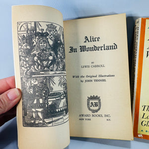 Classic Fantasy Literature — Vintage Alice in Wonderland 2-Book Paperback Set (Mid-Century) — Lewis Carroll | Tenniel Illustrations, Classic Fantasy Literature