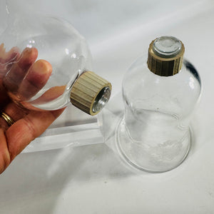 Homco Hearts and Ribbons Votive Holders Set of 2 Vintage Home Interiors Etched Glass Peg Cups