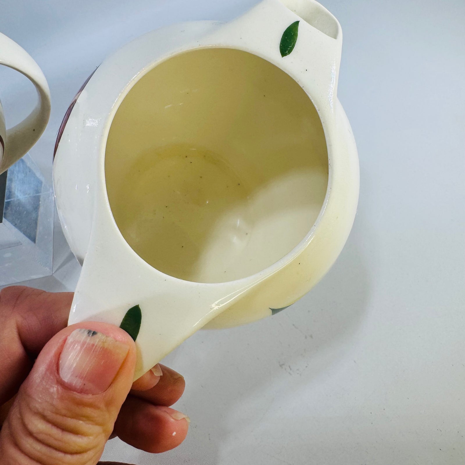 Blue Ridge Fantasia Creamer Sugar Bowl Set, Vintage Skyline Shape Hand Painted Southern Potteries