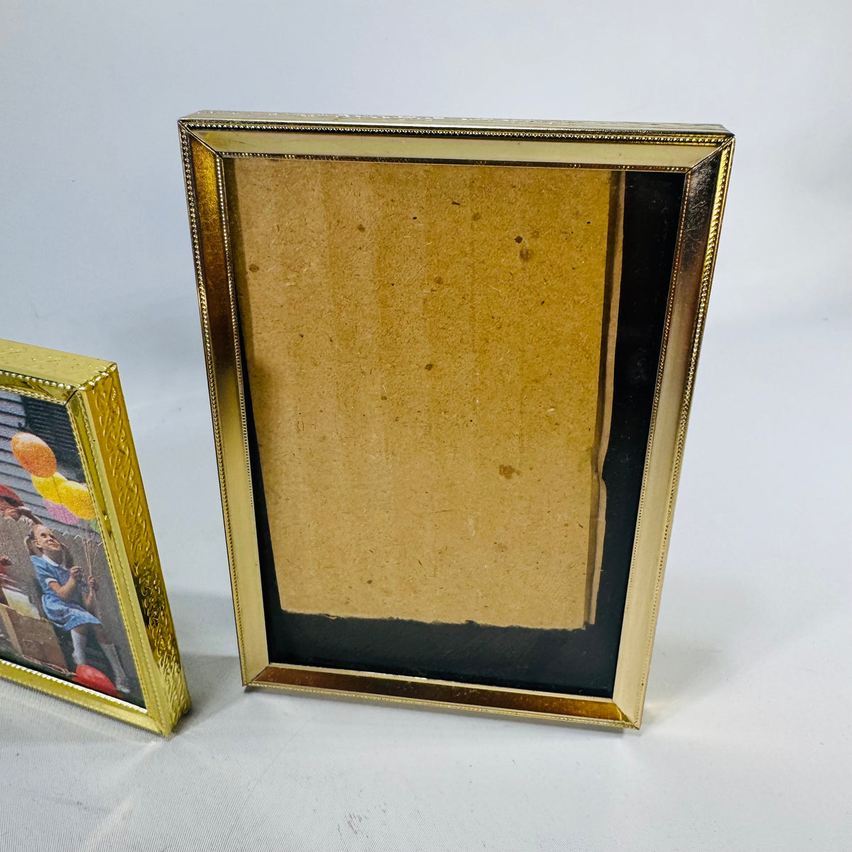 Vintage Gold Picture Frame Bundle, Empress Triple Folding Wallet Photo Frame and Single Tabletop Frame