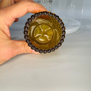 Bundle of 3 Vintage Hobnail Glass Votive Holders – Amber & Clear (2.5” x 2”)