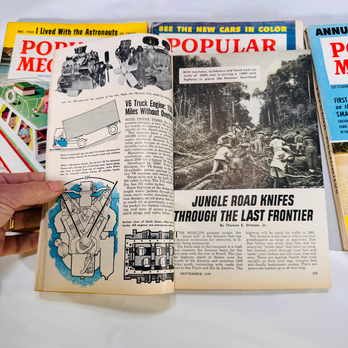 Popular Mechanics Magazine Run – July to December 1959 (6 Consecutive Issues)