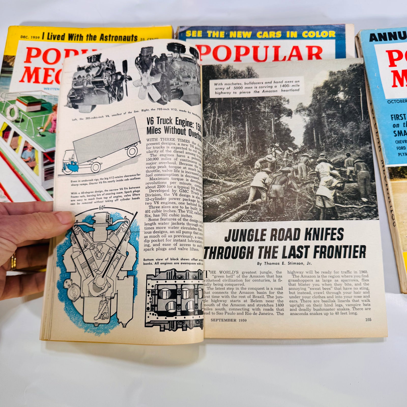 Popular Mechanics Magazine Run – July to December 1959 (6 Consecutive Issues)
