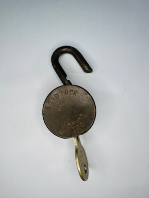 Vintage E.P. Hurd Detroit Model 220 Brass Padlock with Key
