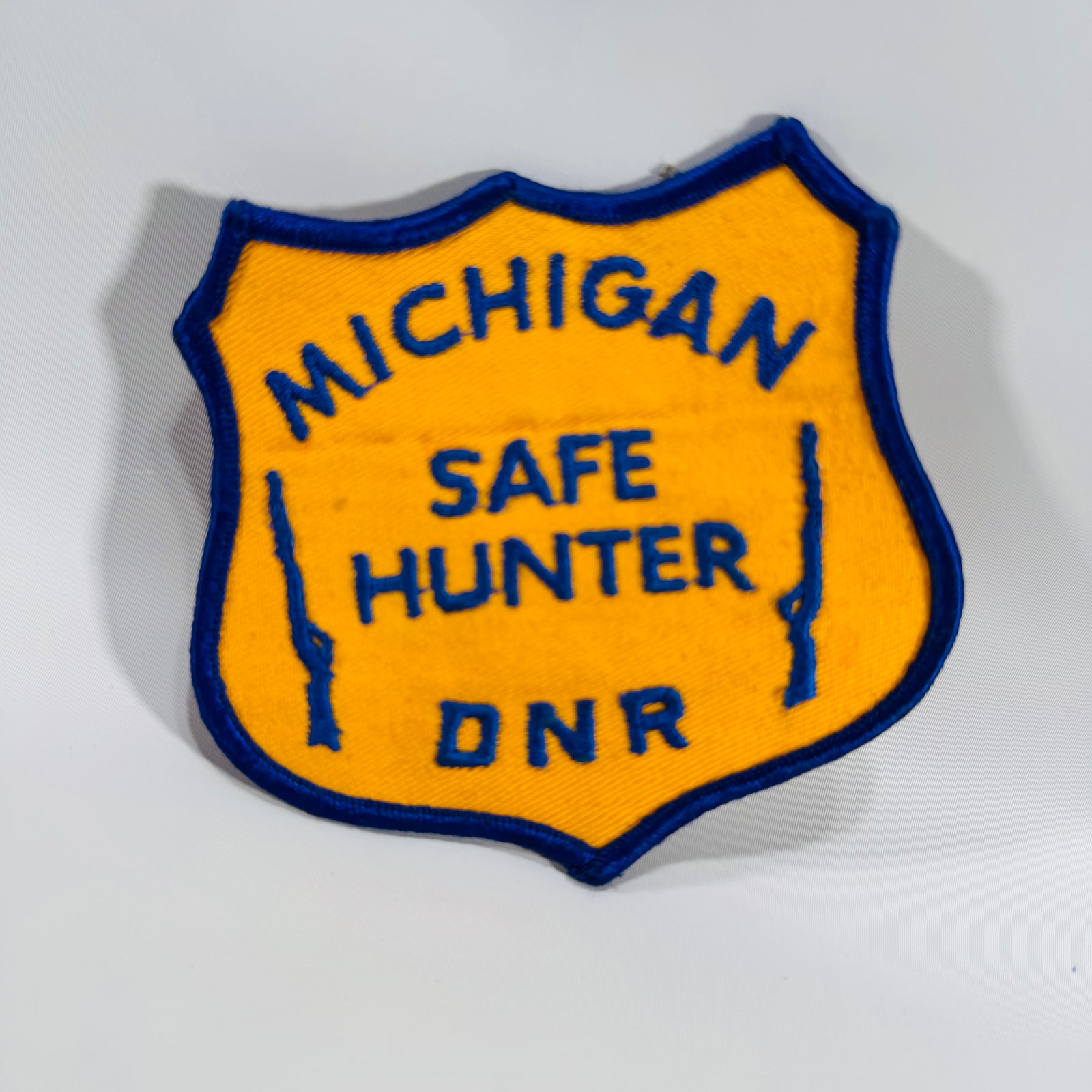 Michigan DNR Patch Set (2) – 2001 Deer Management Cooperator + Michigan Safe Hunter DNR