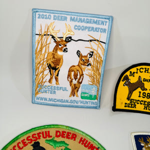 Michigan DNR Deer Patch Lot (4) — Successful Deer Hunter 1975, 1988, 1989 + 2010 Deer Management Cooperator