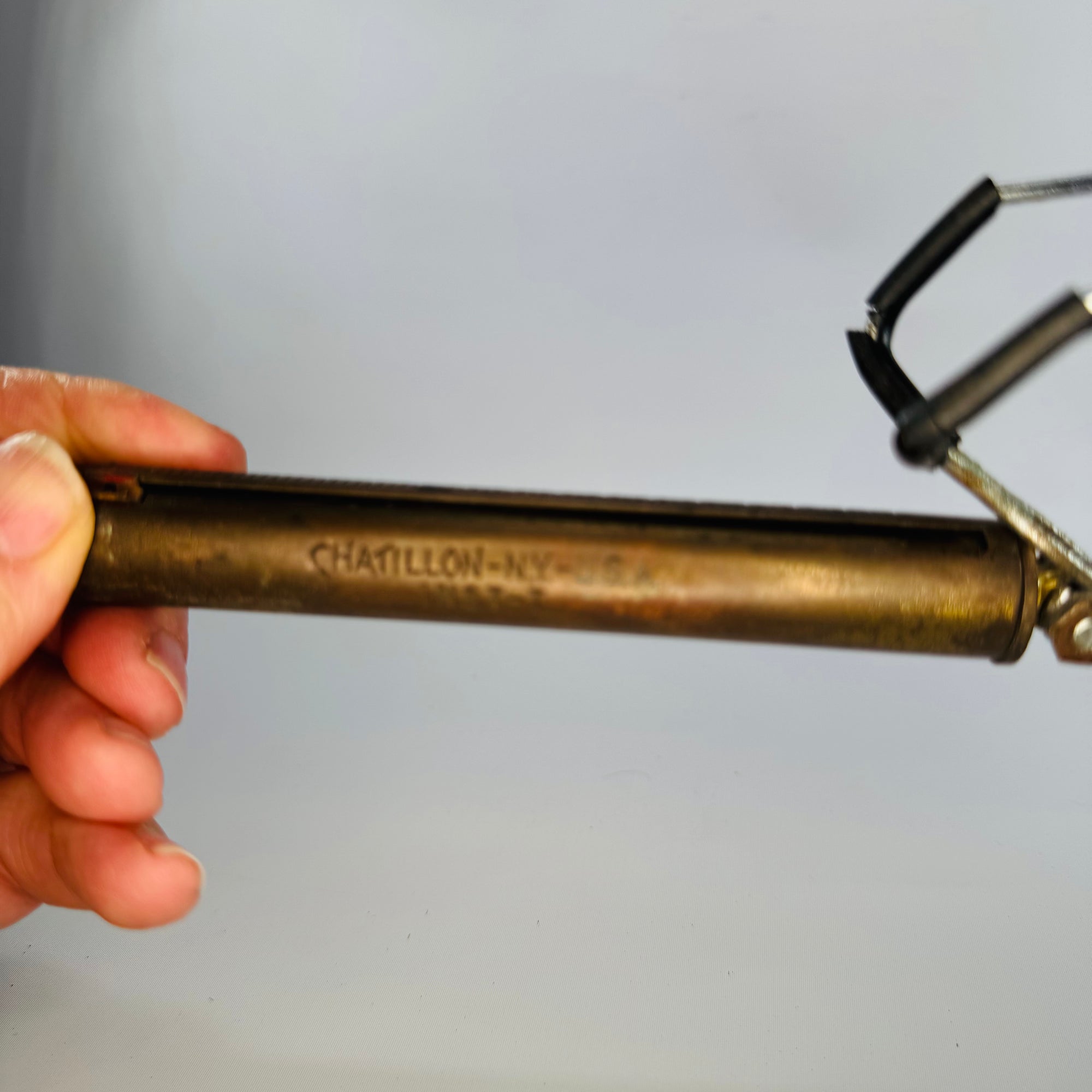 Vintage Chatillon Brass Hanging Spring Scale 9