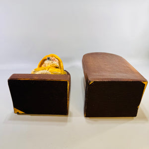 Vintage Fisherman Bookends Pair Old Salt Sea Captain Chalkware Yellow Raincoat Nautical Decor Bundle