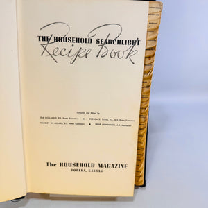 1944 Household Searchlight Recipe Book 17th Edition Thumb Indexed Vintage Hardcover Cookbook