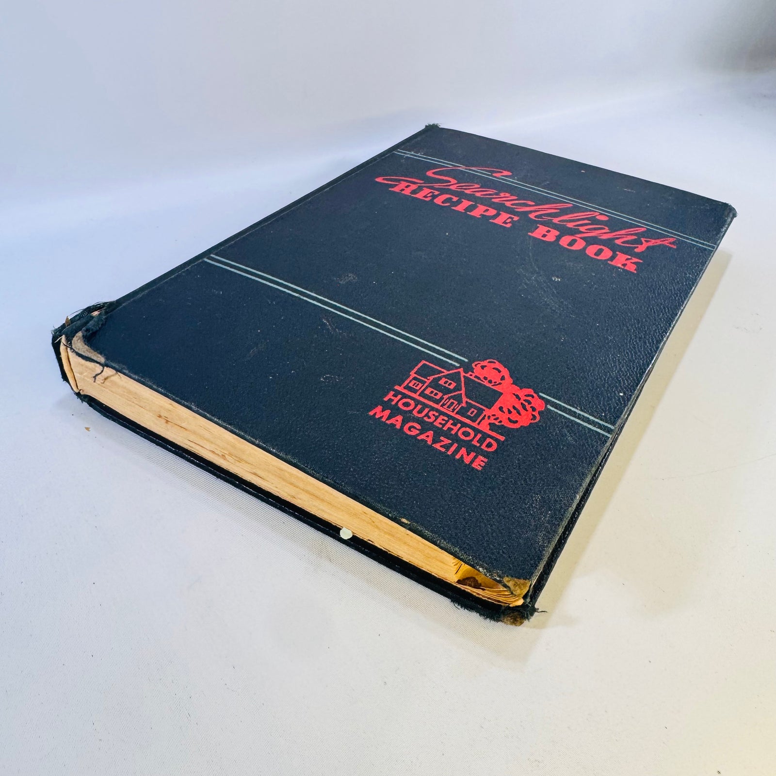1944 Household Searchlight Recipe Book 17th Edition Thumb Indexed Vintage Hardcover Cookbook