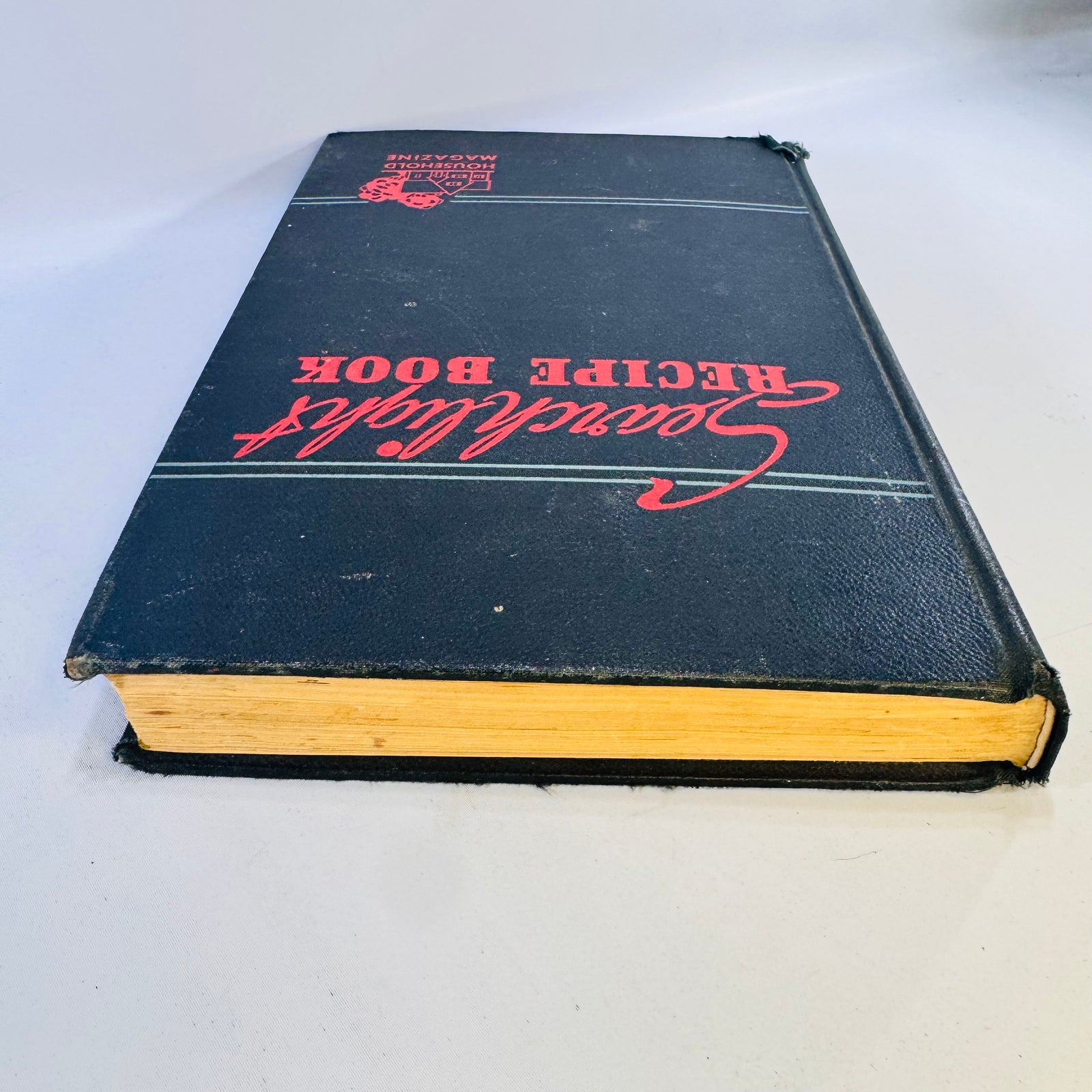 1944 Household Searchlight Recipe Book 17th Edition Thumb Indexed Vintage Hardcover Cookbook