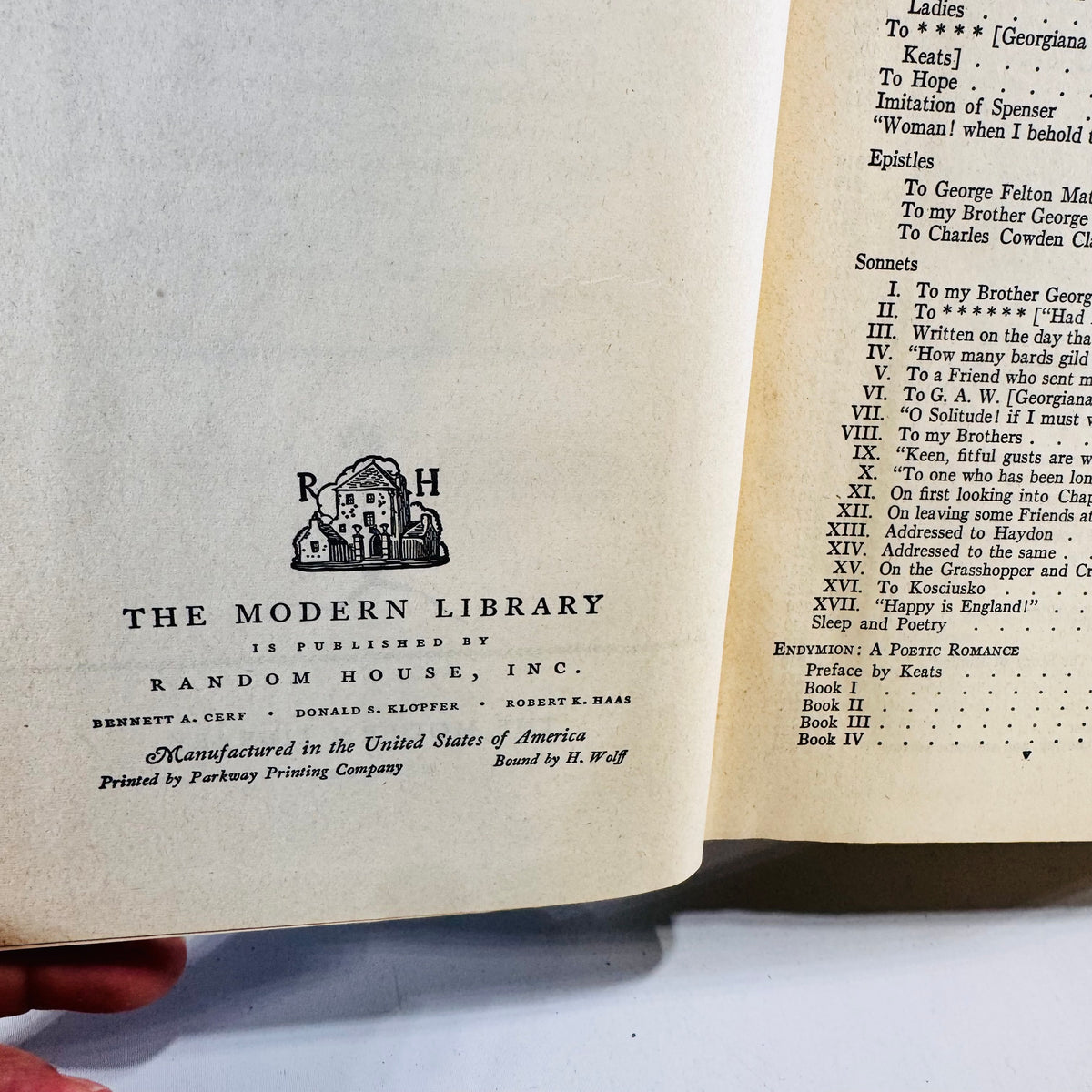 Vintage Modern Library Keats Shelley Complete Poetical Works Hardcover Poetry Book 914 Pages