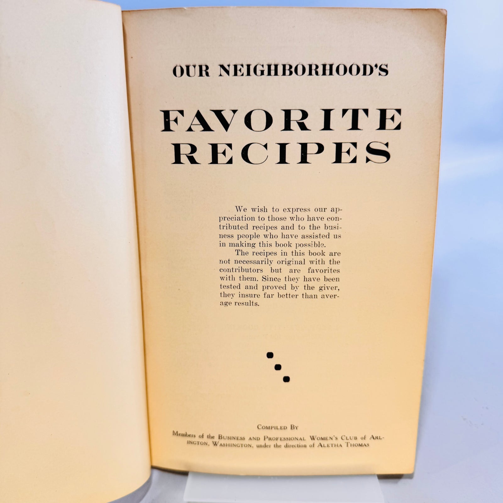 Vintage Arlington Washington Community Cookbook Our Neighborhood’s Favorite Recipes Local Ads