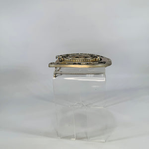 1970s Horseshoe Belt Buckle with Spotted Stone Inlay (4” x 3”)