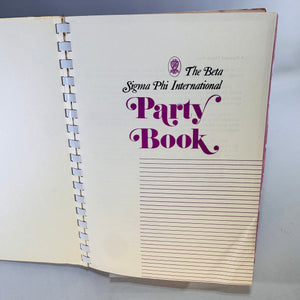 1973 Beta Sigma Phi International Party Book Vintage Spiral Party Planning and Entertaining Guide