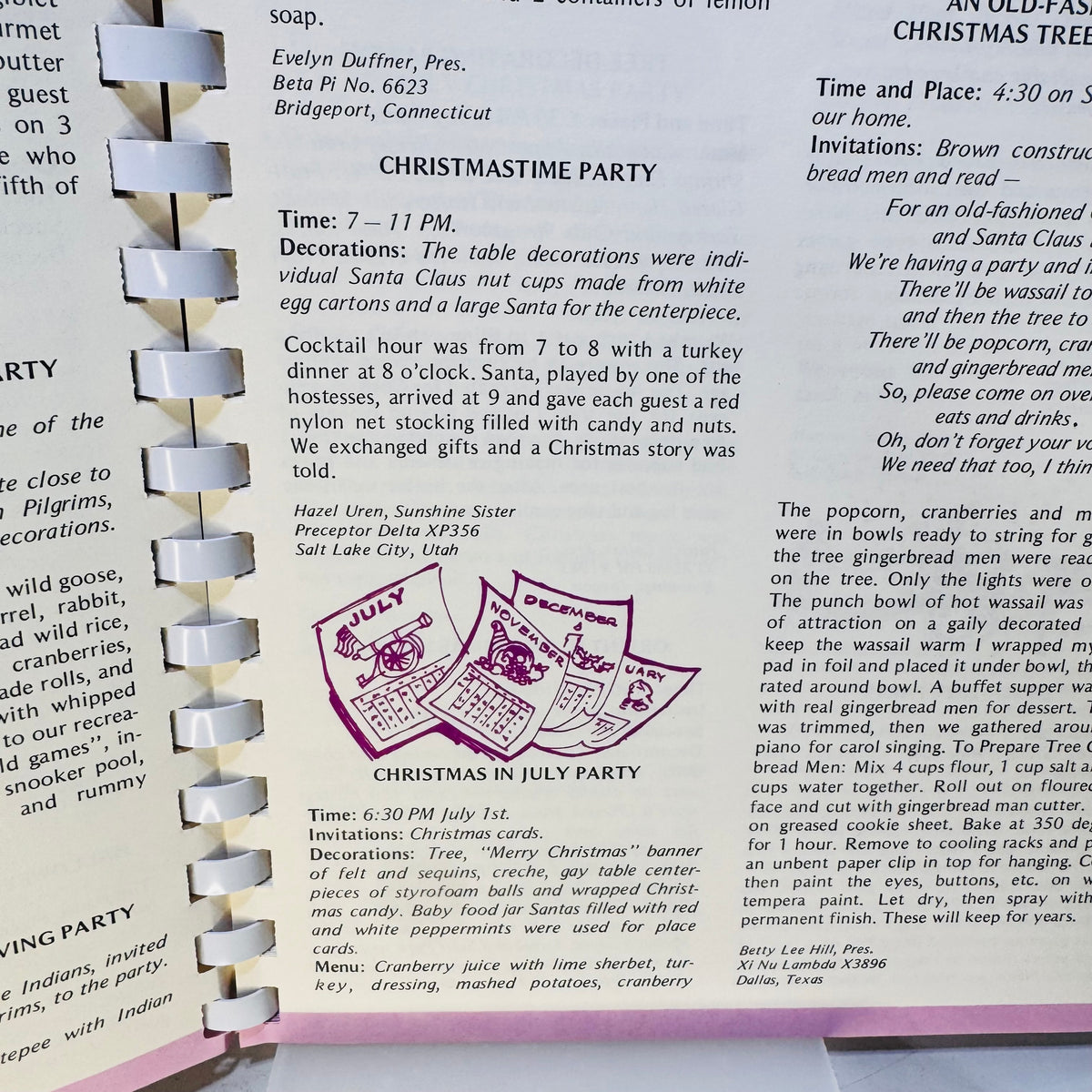 1973 Beta Sigma Phi International Party Book Vintage Spiral Party Planning and Entertaining Guide