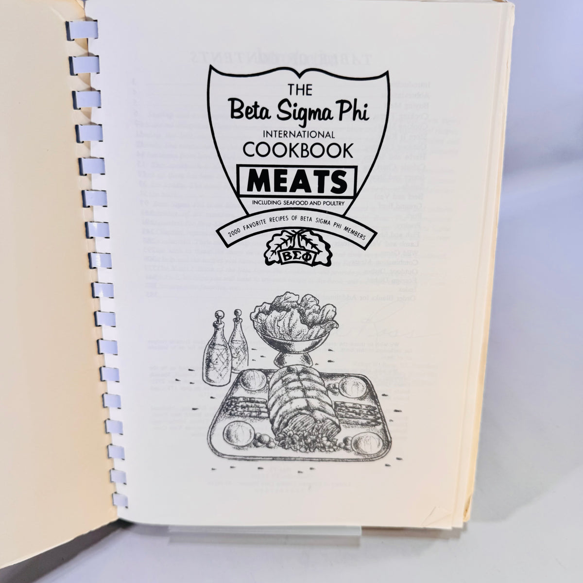 1968 Beta Sigma Phi Meats Cookbook Seafood Poultry 2000 Recipes Vintage Comb Bound Book
