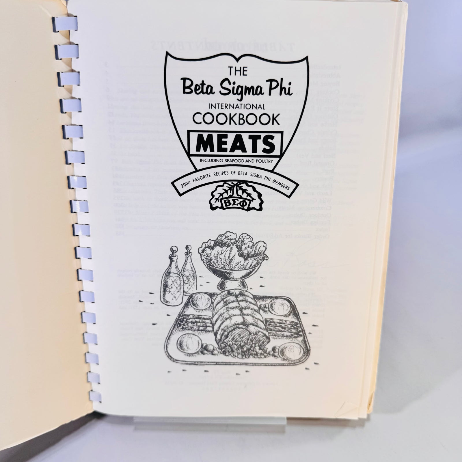1968 Beta Sigma Phi Meats Cookbook Seafood Poultry 2000 Recipes Vintage Comb Bound Book