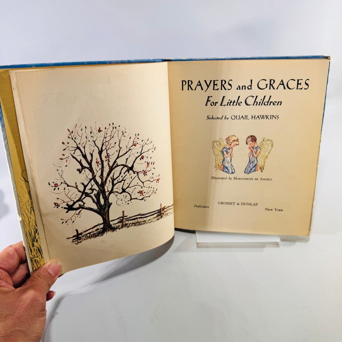 1941 Prayers and Graces for Small Children Quail Hawkins Marguerite de Angeli Vintage Prayer Book