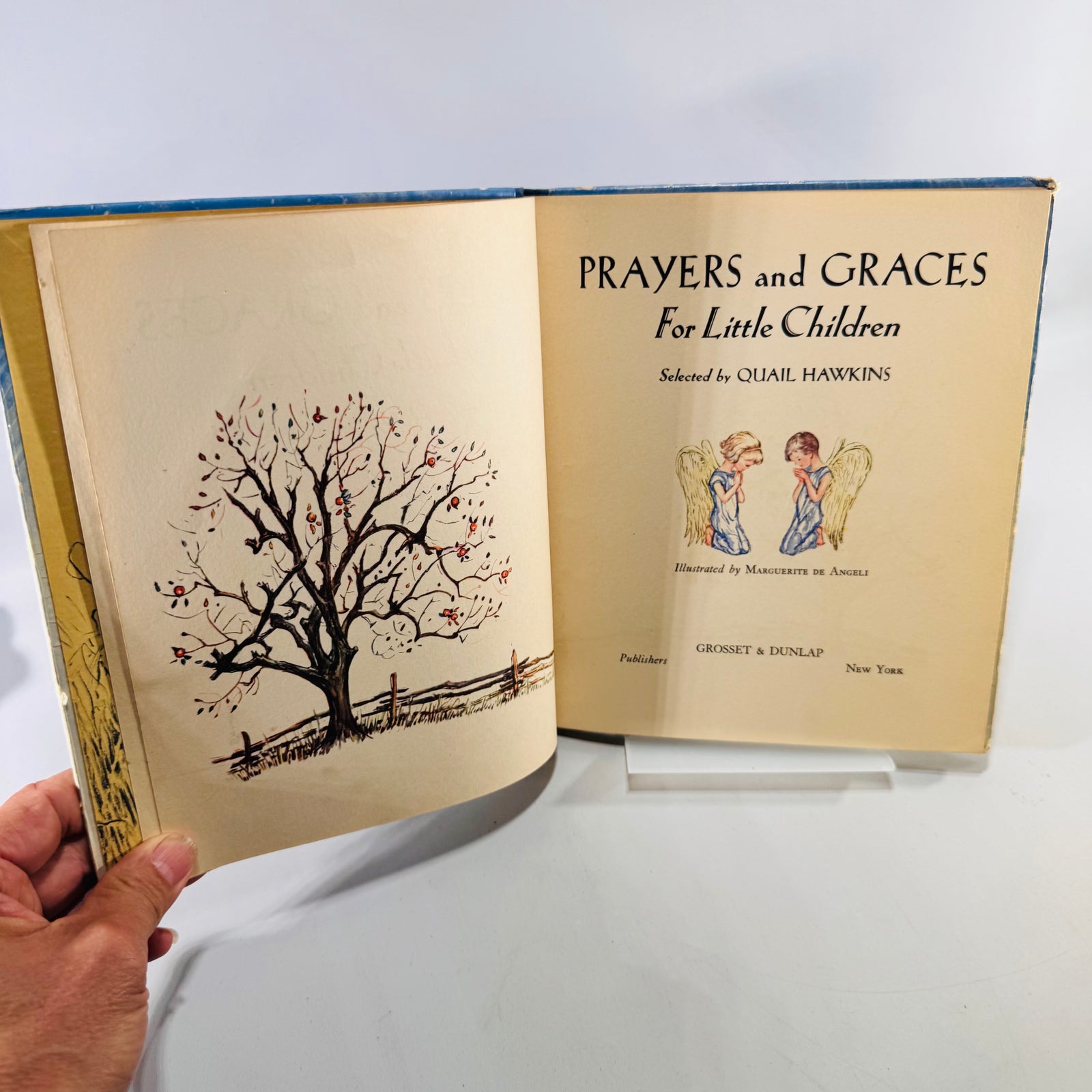 1941 Prayers and Graces for Small Children Quail Hawkins Marguerite de Angeli Vintage Prayer Book