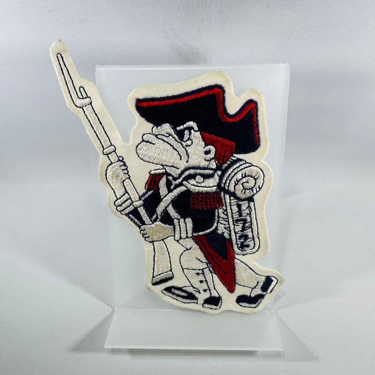 Vintage Minuteman Colonial Soldier Embroidered Patch (7x4) – Patriot Musket &amp; Bayonet