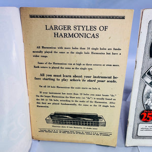 1927 Harmonica Instruction Book Bundle New Standard Course and Harmony Two and Three Part Music