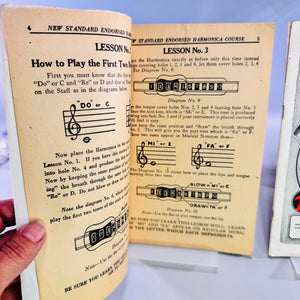1927 Harmonica Instruction Book Bundle New Standard Course and Harmony Two and Three Part Music