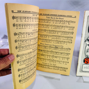 1927 Harmonica Instruction Book Bundle New Standard Course and Harmony Two and Three Part Music