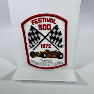 Vintage 1972 “Festival 500” Indianapolis Indy Racing Patch (4x3) – Checkered Flags & Race Car