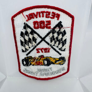 Vintage 1972 “Festival 500” Indianapolis Indy Racing Patch (4x3) – Checkered Flags & Race Car