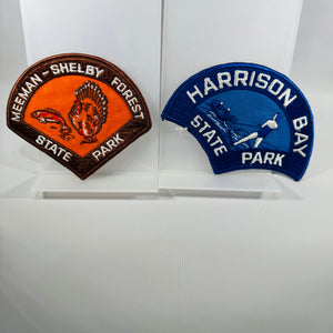 Vintage Tennessee State Park Patch Set (2) – Harrison Bay + Meeman-Shelby Forest (4x3)