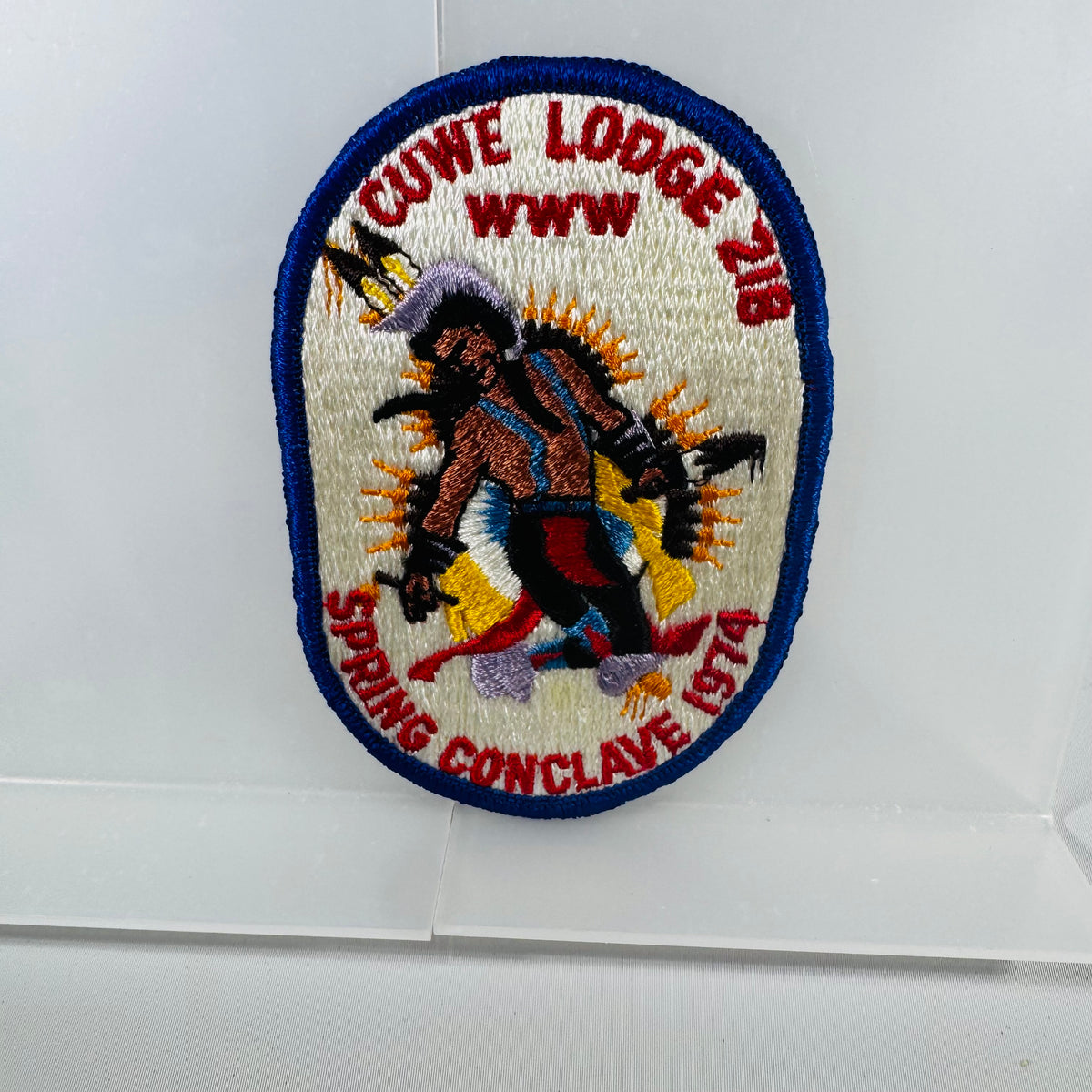 Vintage BSA Order of the Arrow Patch – Cuwe Lodge 218 WWW Spring Conclave 1974 – Dancer Design – 5x4 Embroidered Patch