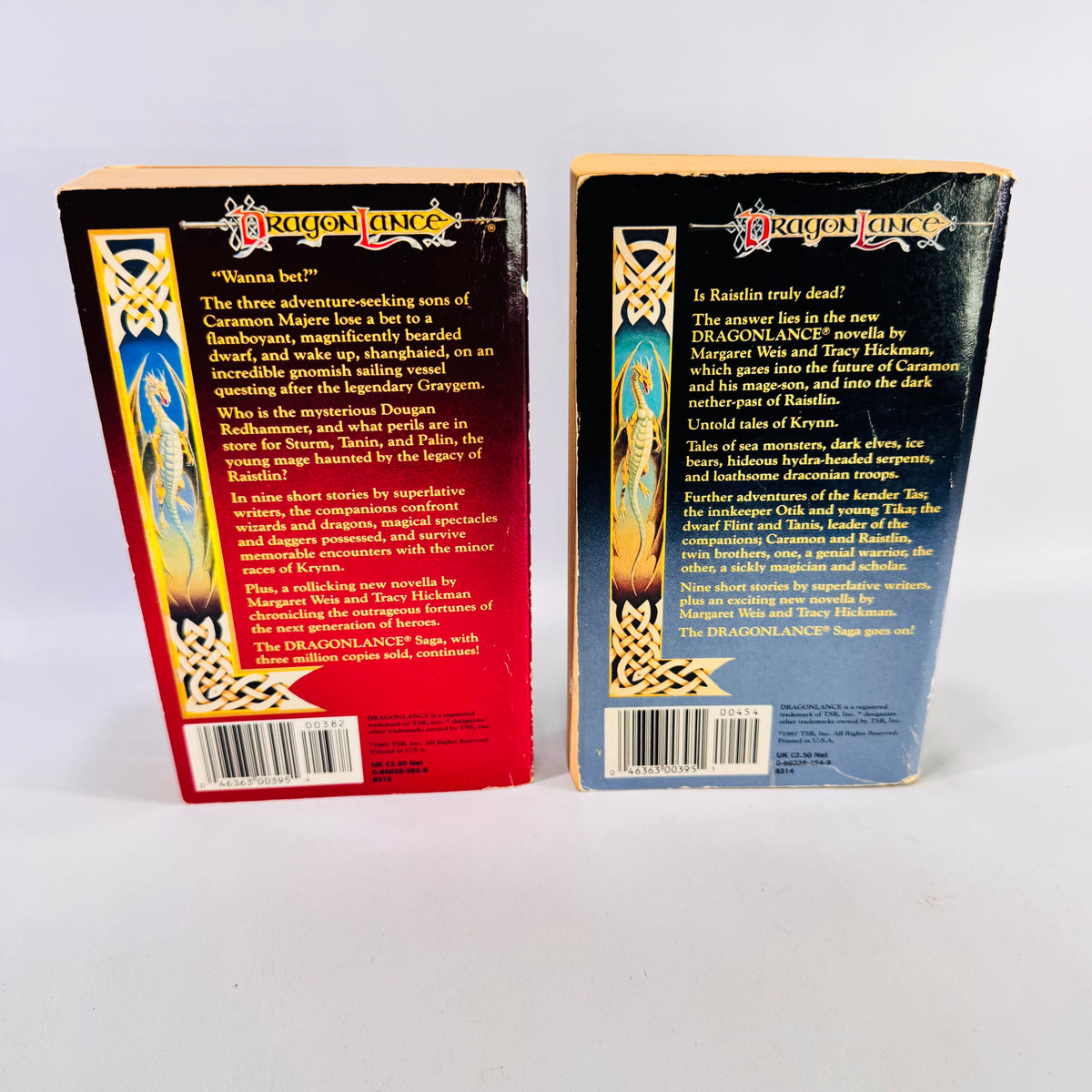 1987 Dragonlance Tales Volumes 1 and 2 First Printing TSR Fantasy Paperback Book Bundle