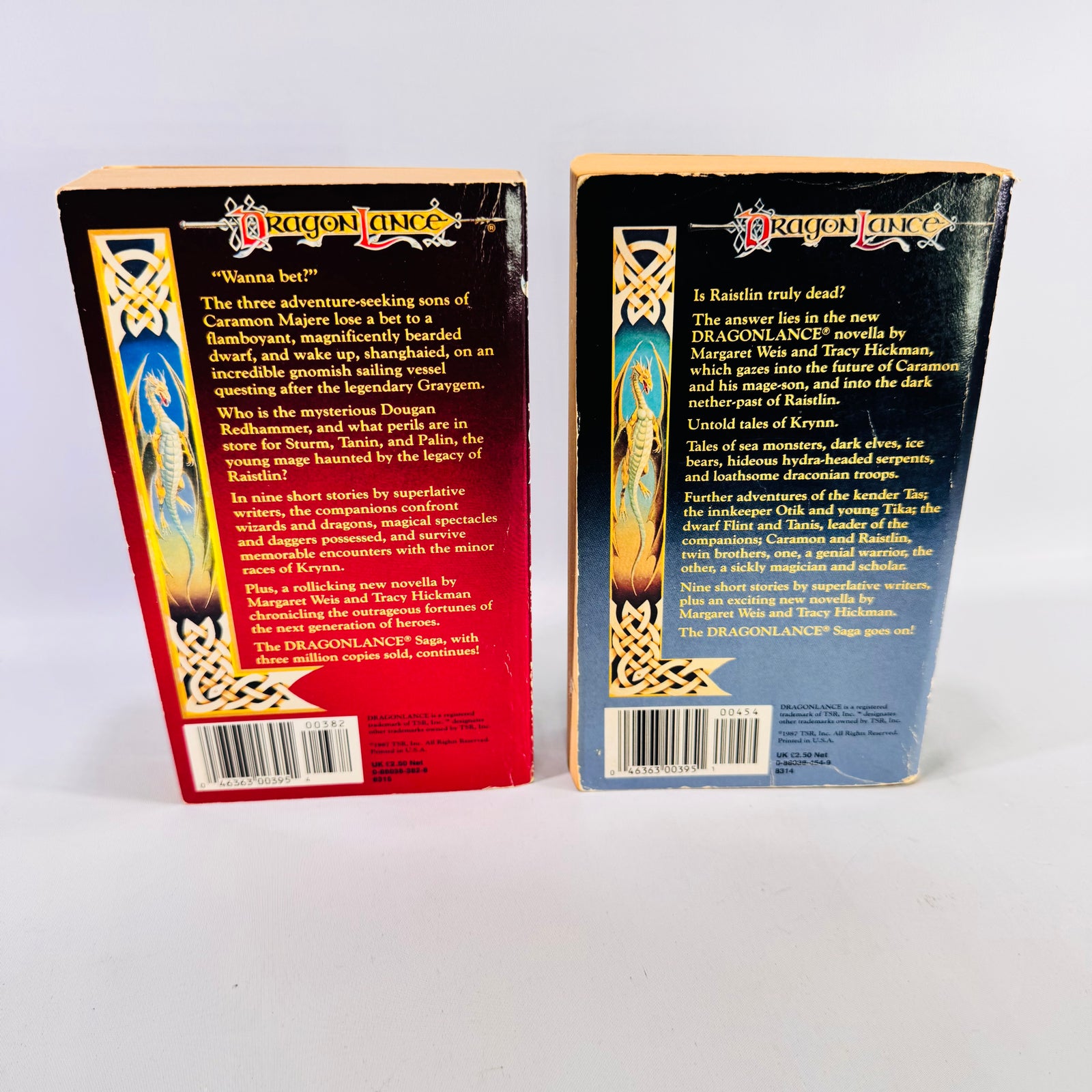 1987 Dragonlance Tales Volumes 1 and 2 First Printing TSR Fantasy Paperback Book Bundle