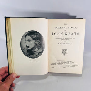 1924 Poetical Works of John Keats Oxford Edition Black Gilt Hardcover Poetry Book