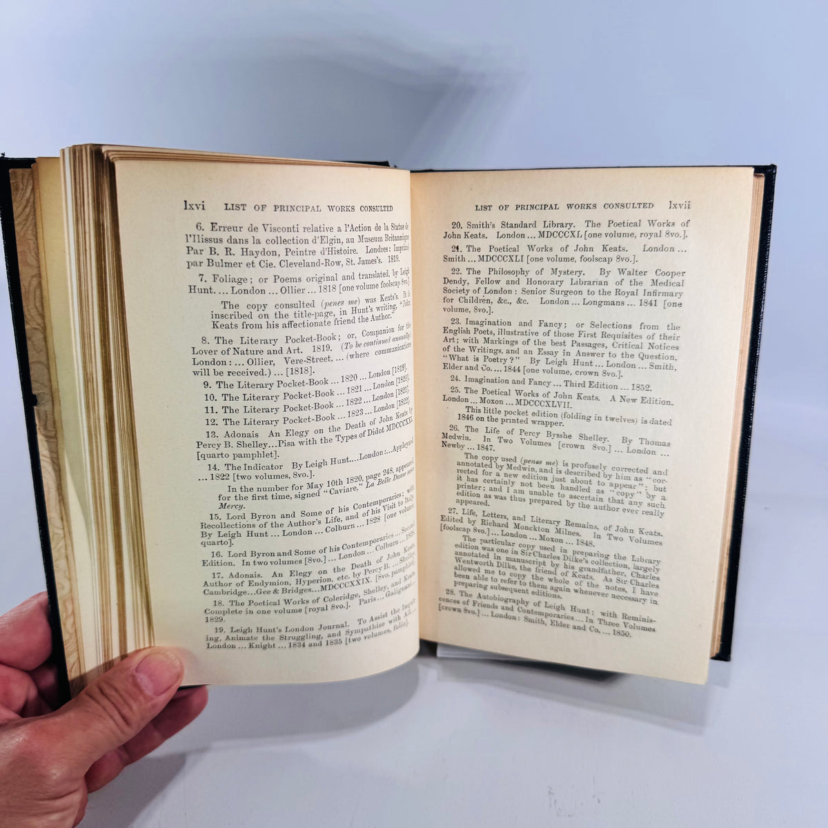 1924 Poetical Works of John Keats Oxford Edition Black Gilt Hardcover Poetry Book