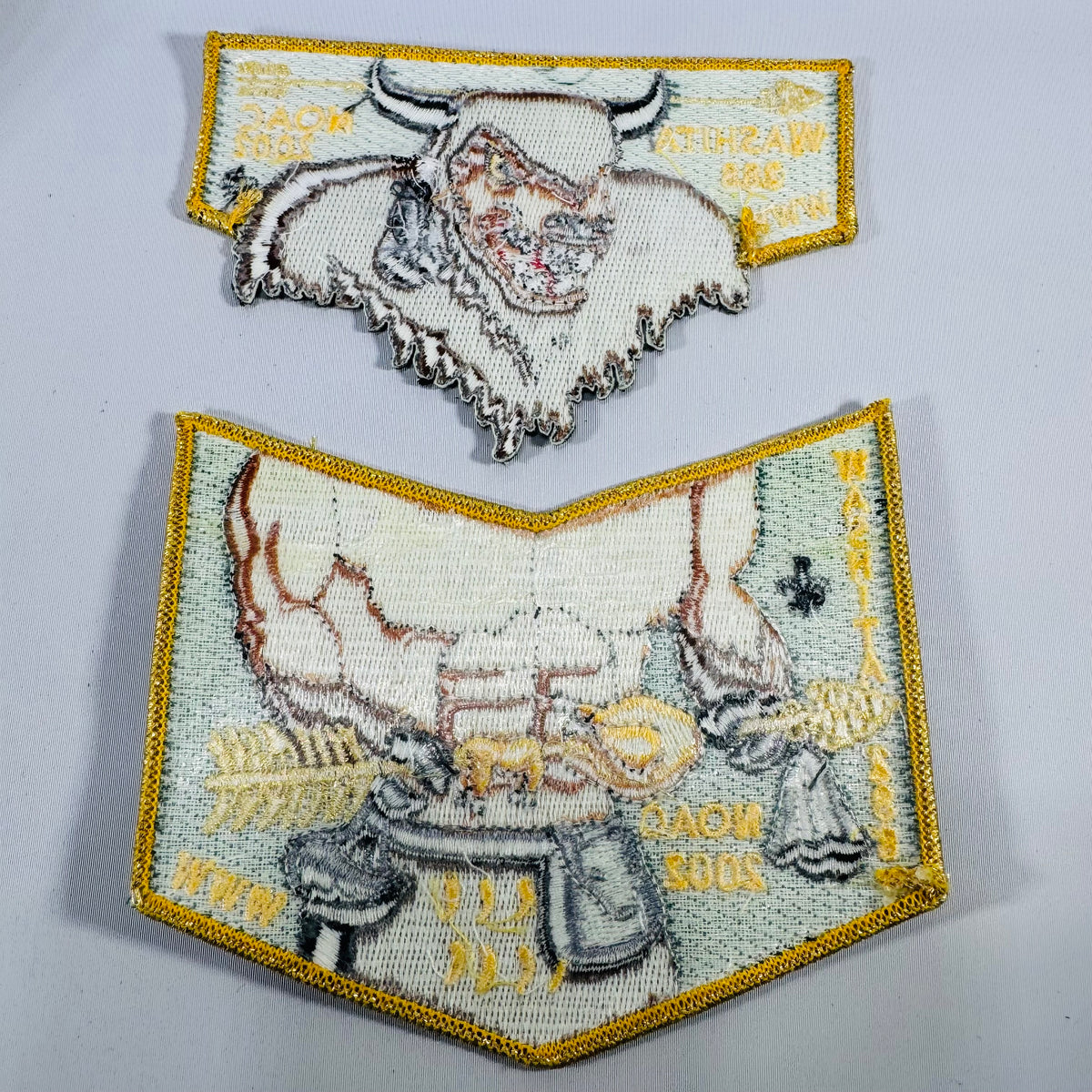Washita Lodge 288 OA Patch Set – NOAC 2002 (WWV) Buffalo Dangle + Lodge Flap (2-Piece)